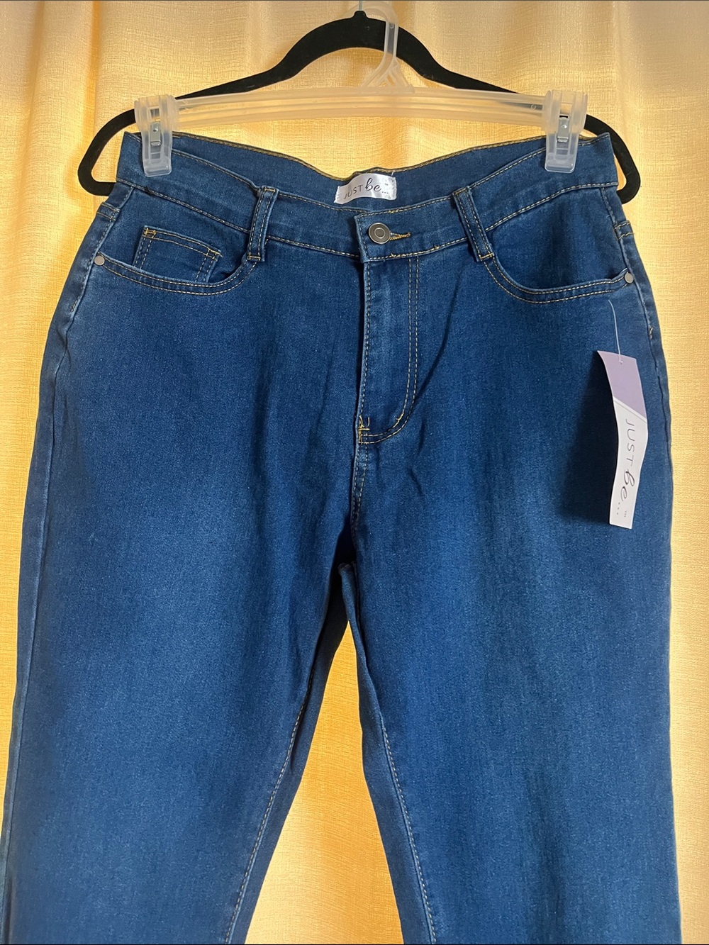 Women’s Cuffed Blue Women’s Jeans - Classic Straight Fit - Picture 3 of 4